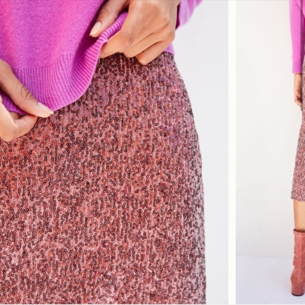 Anthropologie NWT Maeve Alicia Sequinned  Skirt  Size SP. - Picture 4 of 16